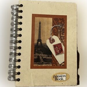 🍄NEW Address Book Eiffel Tower France Travel Tag Alphabet Dividers Spiral